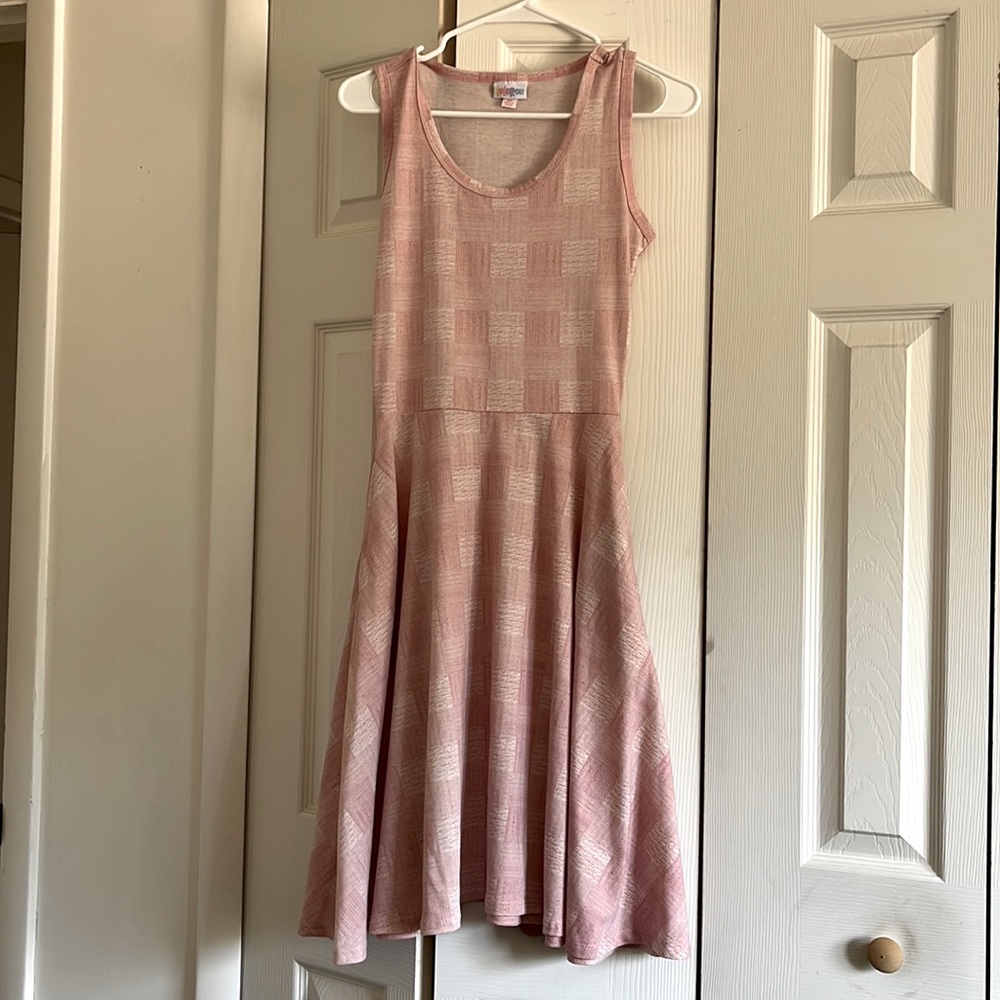 Lularoe pink Nicki sleeveless a-line dress WITH POCKETS!